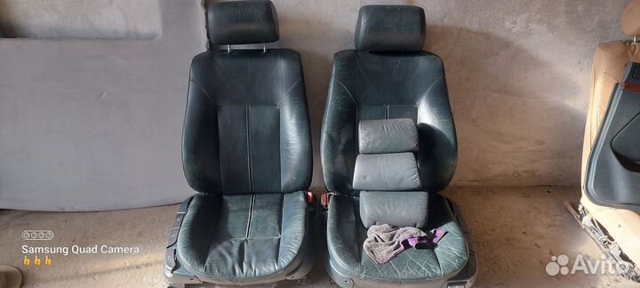 Сидения bmw 5 e39 зелёная кожа