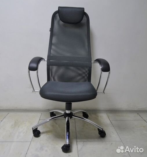 Кресло офисное Галакси Лайт хром серый