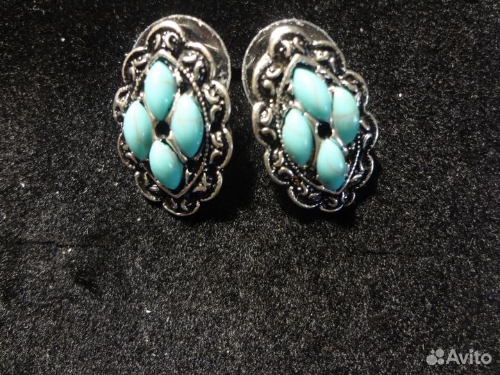 Серьги с аризонской бирюзой