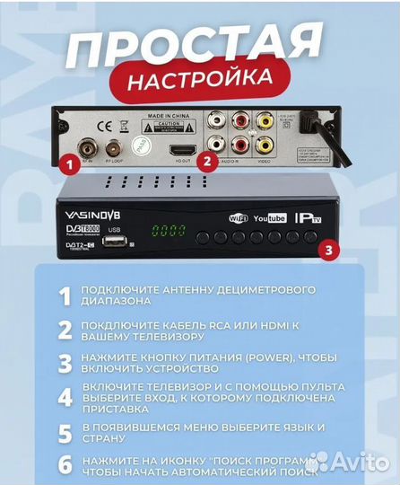 Приставка для телевизора +антенна для 20 каналов