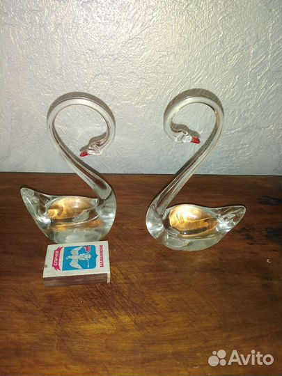 Статуэтка лебедь, хрусталь СССР