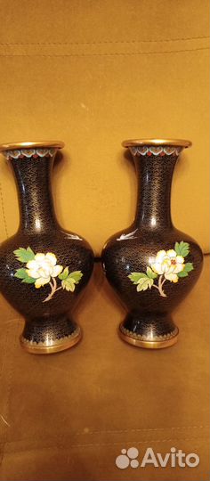 Ваза клуазоне Китай черные