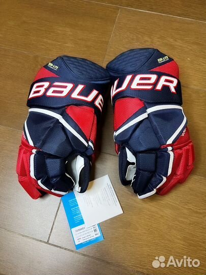 Краги хоккейные Bauer Hyperlite 13-14 син с крас