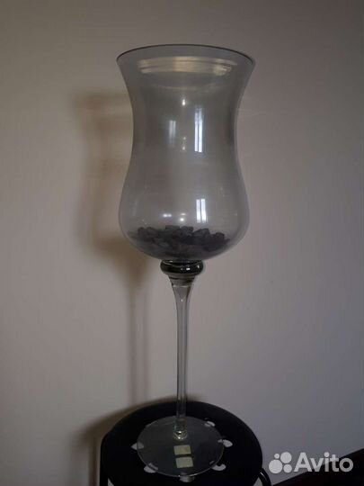 Ваза стеклянная на высокой ножке 70см