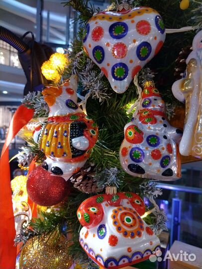 Елочные игрушки ручной работы стекло