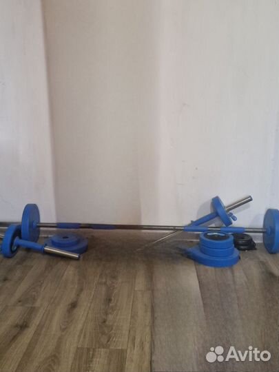 Штанга с блинами 2 гантели сборные бу