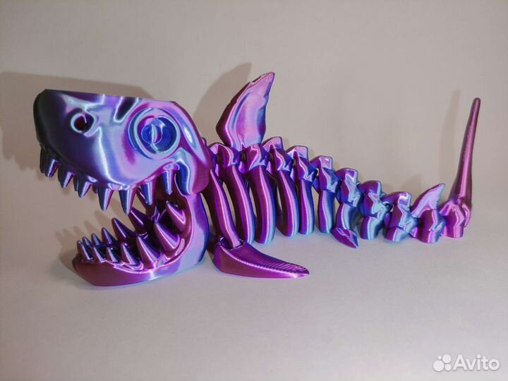 Веселая акула скелетон - игрушка антистресс
