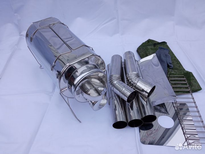 Печь туристическая Кабанчик на 15 литров с решетка