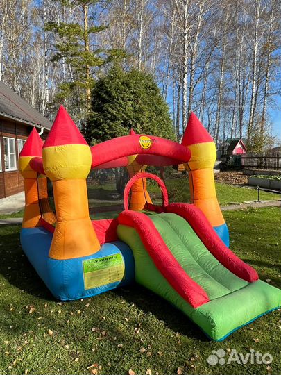 Детский надувной Батут Великан с горкой happy HOP