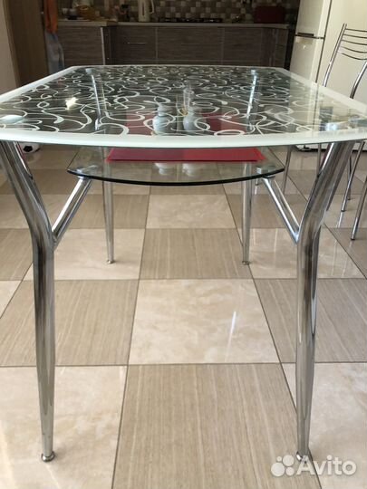 Стол обеденный стеклянный бу
