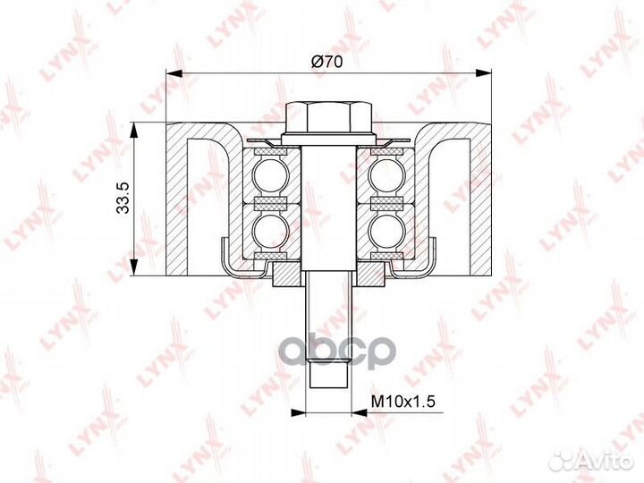 Ролик обводной приводного ремня PB7044 lynxauto