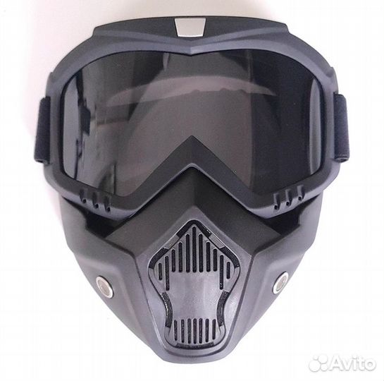 Мото-вело Очки маска, черная с темной линзой