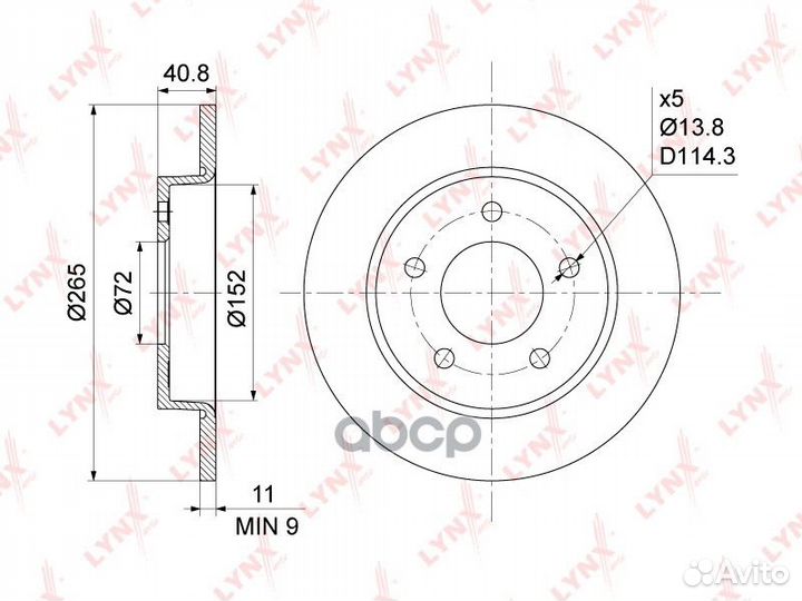Диск тормозной mazda 3 1.4-2.0 03- задний BN-10