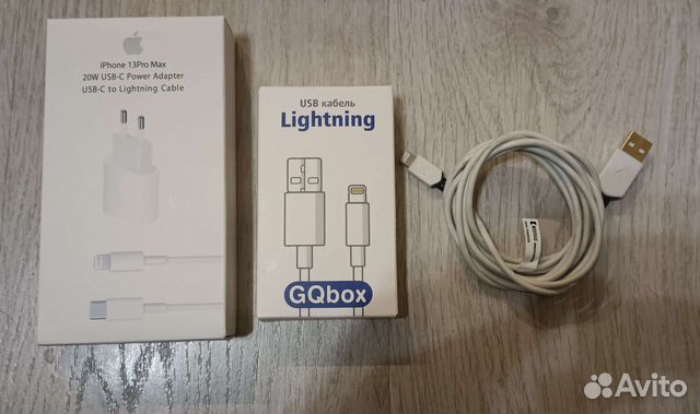 Зарядка на iPhone (20w) + два кабеля (длина 2м)