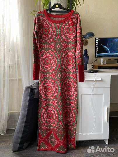 Теплое платье в пол