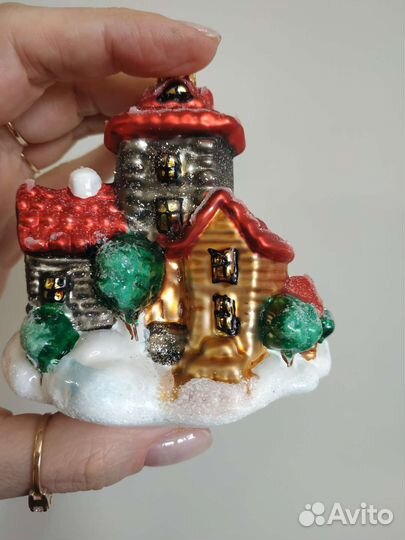 Домик с крылечко komozia. Ёлочная игрушка