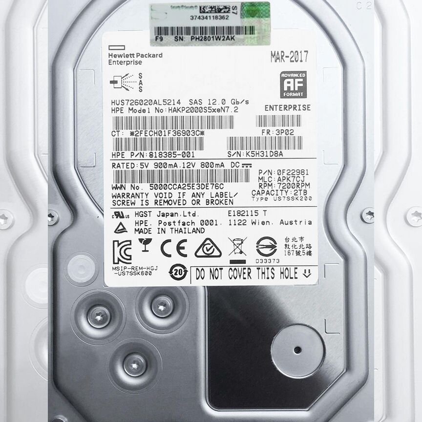 [HAKP2000S5XEN7.2] Жесткий Диск Hp 3par 2tb Sas 3,5 Hakp2000s5xen7.2