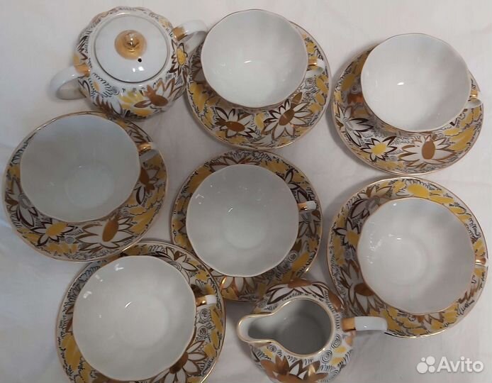 Чайный сервиз лфз золотые ромашки