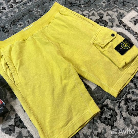 Stone Island Cotton Shorts Yellow