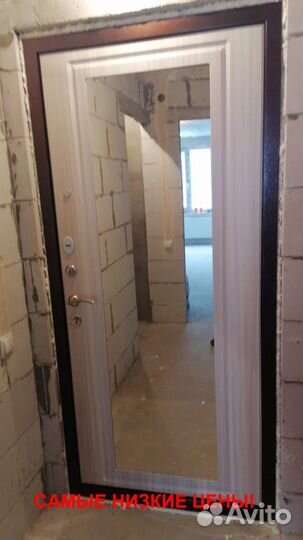 Тёплая дверь входная с зеркалом с бесплатной доста