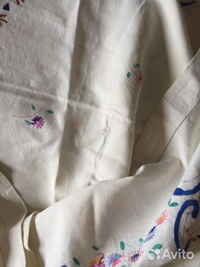 Салфетка, скатерти старые, 3 простыни лен с выш