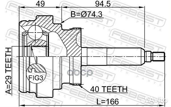 Шрус наружный 29X74.5 1410acta40 Febest