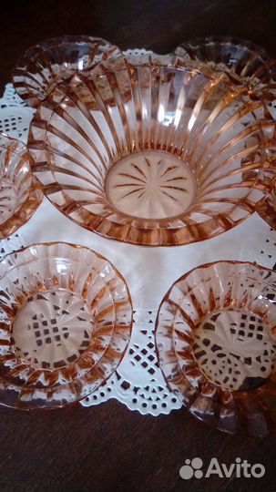 Набор вазочек карамельное стекло СССР винтаж