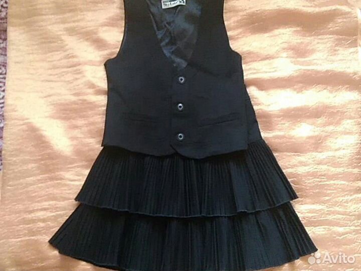 Юбка и жилет. Школьная форма коллекция Сапфир