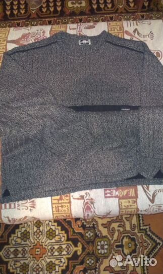 Толстовка мужская, крупная вязка, серая, теплая