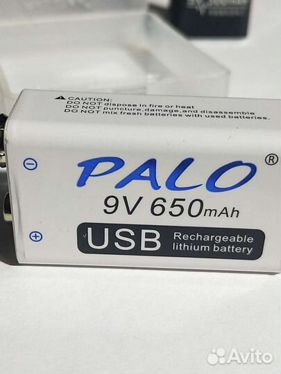 Акб 9v 650ma/h, зарядка microusb