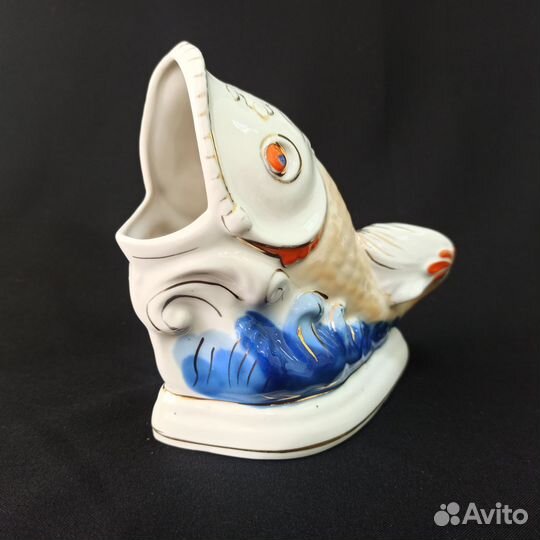 Статуэтка Рыба Салфетница Фарфор Коростень СССР