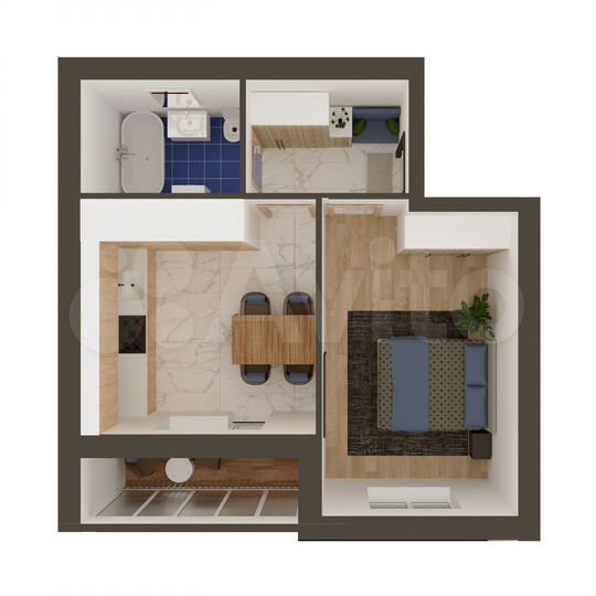 1-к. квартира, 40,3 м², 4/4 эт.