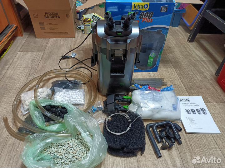 Аквариумный фильтр Tetra EX800 Plus + декорации