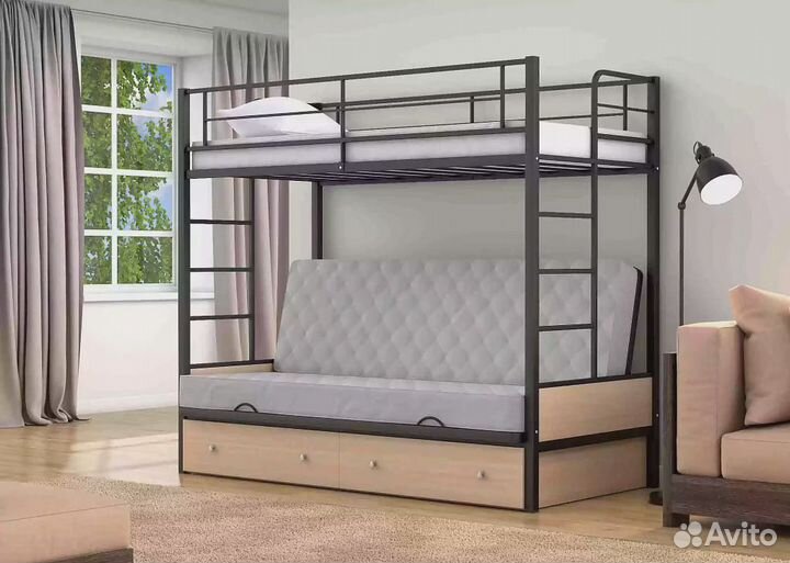 Двухъярусная кровать-диван Дакар 1 (с ящиком)