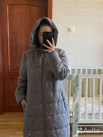 Пуховик женский зимний оверсайз 42-44