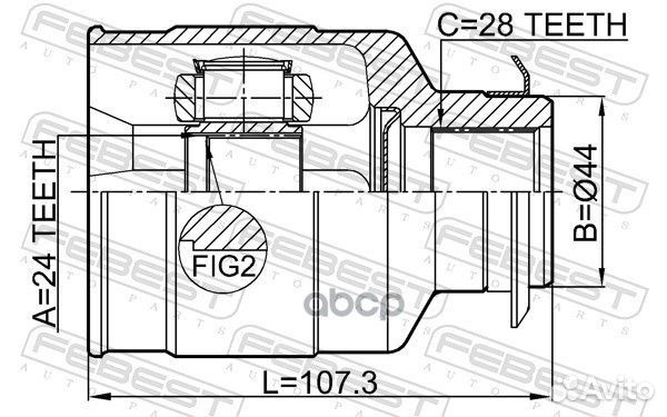 Шрус внутренний правый 24x44x28 hyundai creta 2