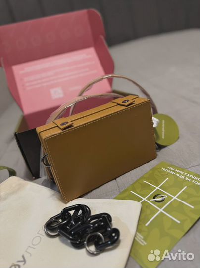 Мужская сумка через плечо квадратная коричневая