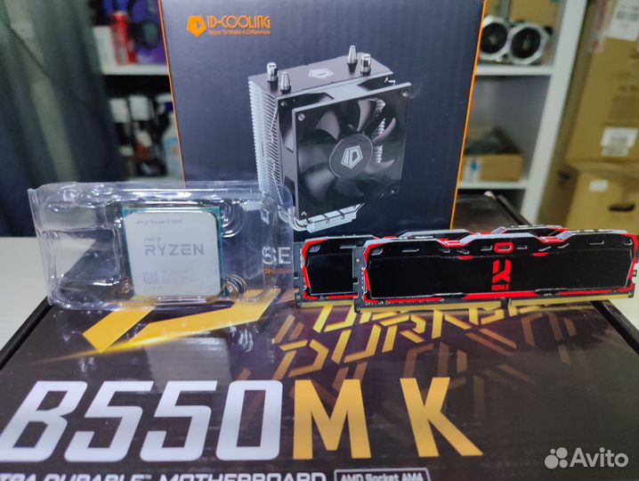 Комплект Ryzen 5 5500+b550+16gb ddr4+кулер