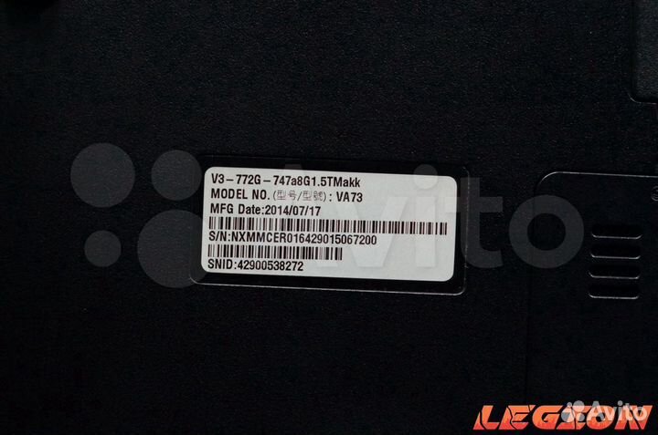 Acer 17.3 i7 4700 8 ядер GTX 850-4GB 1500 GB