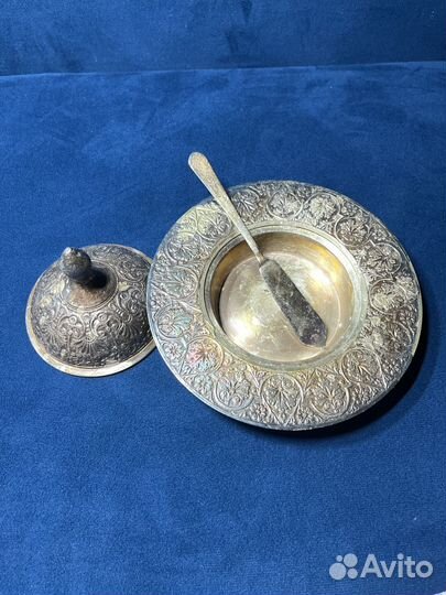 Мельхиоровая икорница