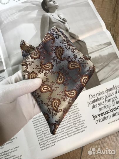 Платок паше кофейный со сливочно-кремовый