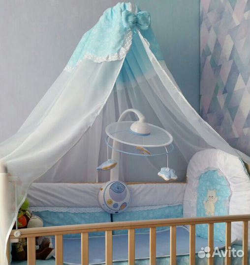 Бортики в кроватку и балдахин