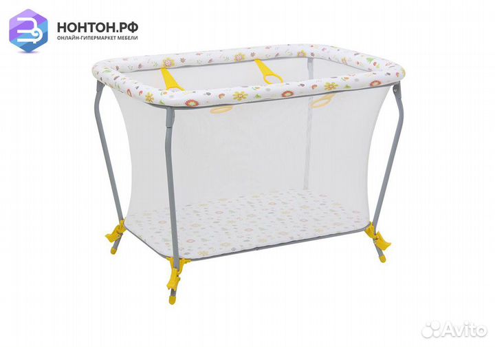 Манеж Фея Классика принт Лесные друзья / желтый