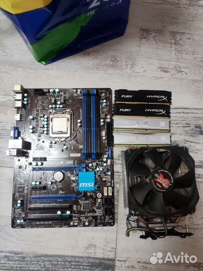 Материнка+проц+оперативка+кулер процессора