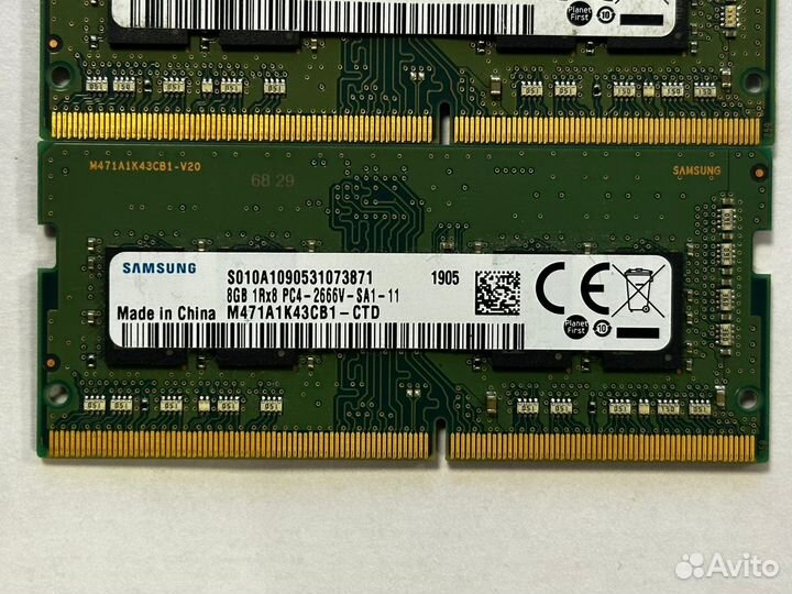 So-dimm Samsung и др DDR4 8Gb Только Опт