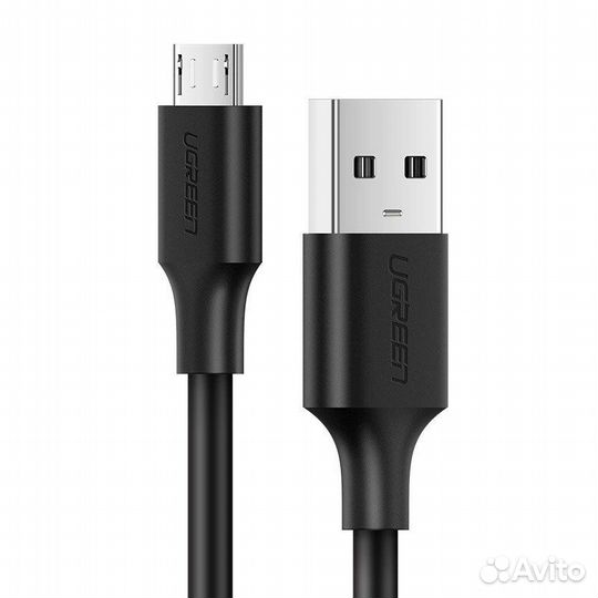 Кабель micro USB - USB 2.0, 1,00 м. черный, Ugreen