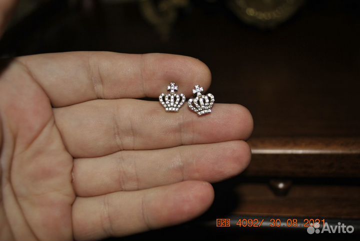 Сережки 925 пробы царская корона