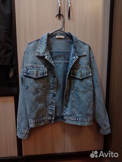 Джинсовая куртка / джинсовка оверсайз S