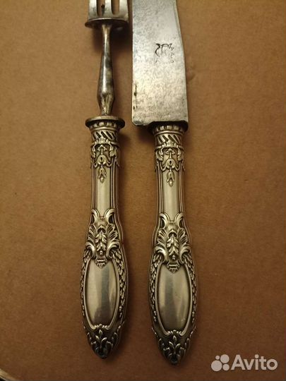 Нож и вилка старинные, с клемоm Paris