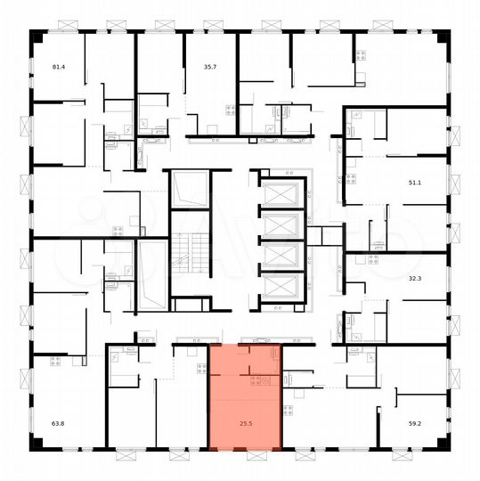 Квартира-студия, 25,5 м², 33/33 эт.